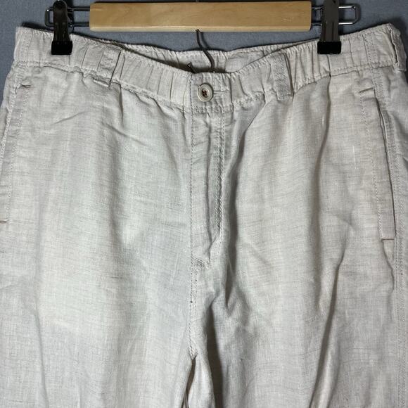 Tommy Bahama Womens Relax Fit Linen Pants M Beige Straight Leg High‎ Rise Woven - Picture 4 of 12